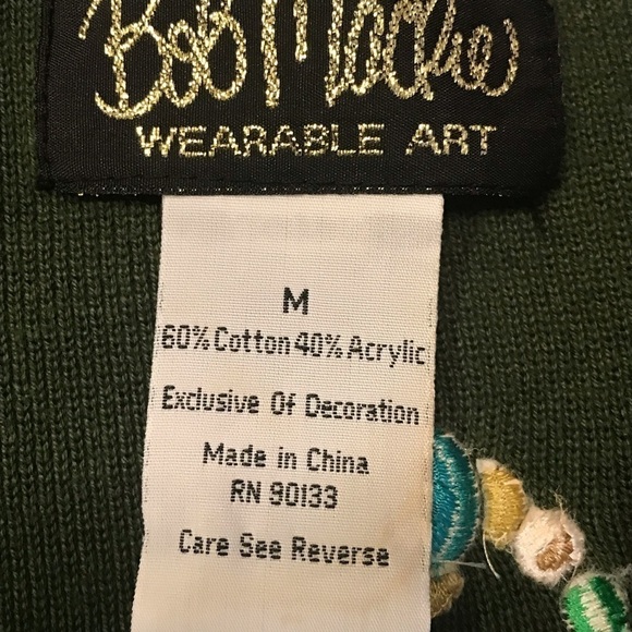 Bob Mackie Wearable Art Cardigan Sweater Embroidered Feather Detail Woman’s Med - Picture 5 of 8